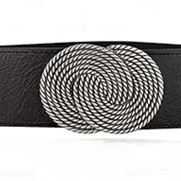 trexee Cinch Belt PU Leather Stretchy Waist Belt with Woven Metal Buckle Retro Style for women-picture-27