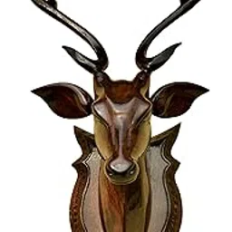 BK . ART & CRAFTS Deer Head Wall Mounted| Wooden Deer Showpiece Product For Wall Decoration| Show Piece Wall Decor For Living Room - 50/38/17 CM (H/L/W)-picture-30