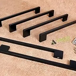 AMAR ENTERPRISE Stainless Steel 18 Inches Kitchen Cabinet & Drawer Handles, Dark Matt Black Handles, Furniture & Door Pull Handles, Pack of 6 Pieces-image-69