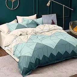 Laying Style™ Soft Glace Cotton King Size Duvet Cover II Razai Cover II Quilt Cover for Double Bed Size with Zipper (Dohars) 90x100 inch- Multicolor (Design-2)-image-58