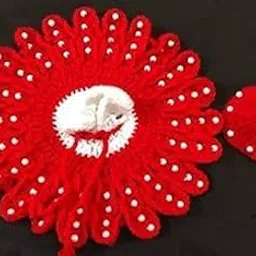 Bimladevi Woolen Krishna Ladoo Gopal Cap Bed, Lotus Style, Winter Thakur ji (SIZE 6)-picture-18