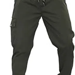 unoseven Men's Twill Cotton Cargo Jogger Pants - Tapered Fit - Bio Finish --picture-13