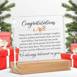 Bs amor Graduation gift Congratulations Graduation Desk Decor Acrylic Desk Plaque Sign with Wood Stand Home Desk Sign Keepsake Grad Present 5x4 inch-picture-34