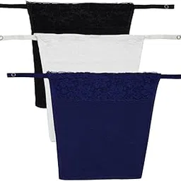 plumbury Women Cotton Clip-On Mock Camisole With Lace Camisecret (Pack Of 3) - One Size-picture-29