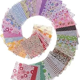 CALANDIS 50 Pieces 10x10cm Cotton Fabric Bundle Patchwork Pre-Cut Quilt Square DIY Sewing Scrapbooking Quilting | Cotton Fabric | 50 Pieces Cotton Fabric-picture-53