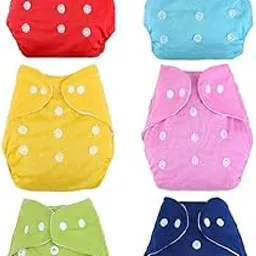 DOMENICO Baby Premium Kids Cloth Diaper Reusable Diaper, Washable Diaper, Adjustable Size, Waterproof (Without Insert) (Pack of 6)(Assorted Color)-picture-31