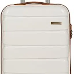 teakwood leathers Unisex Textured Hard Sided Cabin Size Trolley Bag with Secure Number Lock System 360 Degree Rotating 8 Wheels (55 cm, White)-picture-39