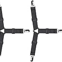 TRENDIVIBE 4Pcs Sheet Holder Straps Decor Bedsheet Holders for Gift Apartment Dorm Room Black-picture-13