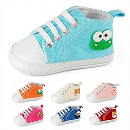 lillypupp Unisex Cute Soft Canvas Anti-Slip Shoes for Baby Boy Girl. Colorful Vibrant Maroon Red High Top First Walking Sneakers with Charm for Girls and Boys.-picture-49