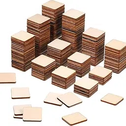 Cliths 50 Pcs 1x1 Inch Unfinished Wood Squares - Blank Wooden Cutouts with Round Corners for DIY Crafts, Decoration, Carving, Engraving - 3mm Thickness-picture-15