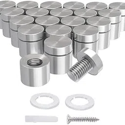 YDT GROUPS Stainless Steel Stud Spacer for Glass, Acrylic, Mirror, Table Tops and Panel Mounting –Size 12MM Diameter *19MM Height, (1/2" x 3/4") -Heavy Duty SS Fitting – Premium Finish – 1 Piece image 1