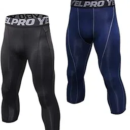 homgeel Men’s Leggings Fitness Pants 2 Pairs Pack Quick Dry Workout Sports Tight Trousers Base Layer Basketball Training-picture-50