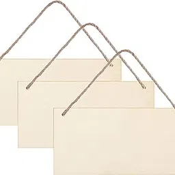 3pcs Unfinished Wood Sign Blank Rectangle Hanging Wooden Plaque DIY Craft Project Wood Sign with Rope Door Wall Art Decorative, 6x12''-picture-27