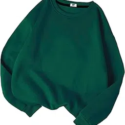 SXV STYLE Solid Plain Unisex Cotton Oversized Baggy Sweatshirt-picture-27