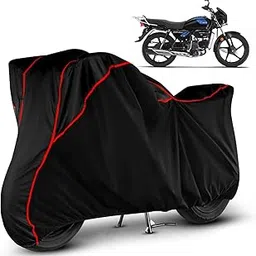 VOICO Water Resistant Bike Cover Dustproof UV Protection Bike Body Cover for Hero Splendor Plus Xtec All-Weather Protection with Red Piping - Black-picture-21