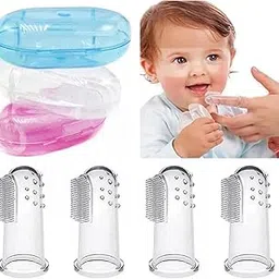 Baby Finger Toothbrush for Training Teething - Infant & Toddles & Lids Teeth Brush Soft Babies Toothbrushes Oral Cleaning Massager to Train Your Child Healthy Oral Habits -4 PCS-picture-30