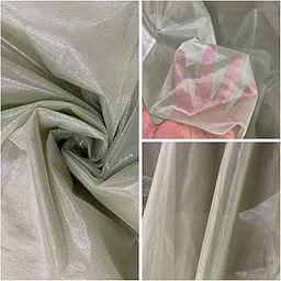 Twil NET Fabric- Dusty Pista (L:- 1/2/3/4/5 W:- 47 INCH) Twill Tissue | Organza | Shimmer Material | Shiny Product | Ethnic and Traditional & wear | Twill Tissue Kurti | Twil Tissue Saree (3 Meter)-picture-38