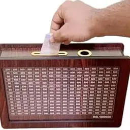 SHRAVAN Enterprise Money Saving Wooden Piggy Bank with Goal Chart | Savings Tracker Board | Home & Office Décor Style_225-picture-18