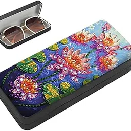 HASTHIP® Flower Diamond Art Kits for Adults Small Painting Kits Diamond Dots Gem Art Painting DIY Eyeglasses Case with Special Shaped Rhinestone for Beginner Women-picture-27