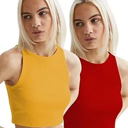 toochki Women's Knitted Solid Round Neck Ribbed Crop Top (Pack of 2 (Two))-picture-18