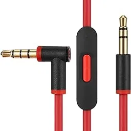 Replacement Audio Cable Cord Wire with in line Microphone and Control for Beats by Dr Dre Headphones Solo Studio Pro Detox Wireless Mixr Executive Pill (Black Red)-picture-24