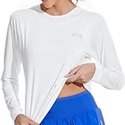 Women's Slim-Fit Running Hoodie with Reflective Lettering IUPF50+ Quick-Dry Long Sleeve with Thumbholes | for Night Jogging, Yoga & Commute(Size Up)-image-0