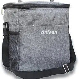 Grey Insulated Large Lunch Tote Bag Office/College/School, Bottle Holder, Lightweight, Durable Handles for Men or Women Waterproof Lunch Bag image 1