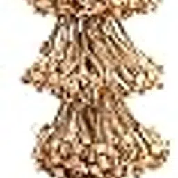 MS ZARIWALA Handmade Work Ethnic Hanging Latkan Tassel | Traditional Katdana Latkan Embellishments for Saree Border, Blouse, Suits, Dupatta, Lehenga Decor and Art Craft (8 Inch - 1 Pair, Dull Gold)-picture-10