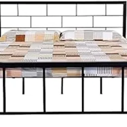 Laxmi KAPAT Metal Bed Without Storage with Headboard | Sturdy Powder Coated Frame Without Mattress (6.5 Feet X 5 Feet, King Size, Black Color)-picture-31