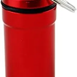 MagiDeal Waterproof Airtight Capsule Bottle Aluminum Alloy Pill Case Box Holder with Keychain, Used for Holding Matches, Tablets, and Vitamins, and Id Tag, Notes - red, 20.5x23mm-image-69