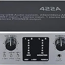 Decdeal 422A 4-Channel USB Audio System Interface External Sound Card +48V phanpower DC 5V Power Supply for Computer Smartphone with USB Cable-image-58