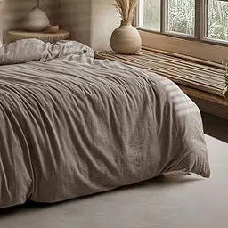 Spread Sprain Single Bed Linen Cotton Duvet Cover/Quilt Cover – Everyday Softness | Removable with Zipper & 8 Loops, Breathable, Bedroom, Hotel Quality Bedding | 60x90 Inch, Dark Brown-picture-21