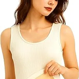 Women & Girl Warm Double Layer Soft Thick Inner Fleece Lined Thermal Sleeveless Slip Camisole | Sando | Vest Tank Top Underdress Undershirt Vest.-image-72