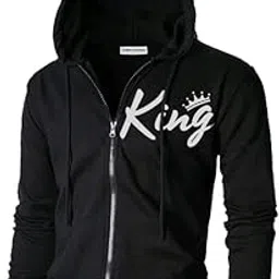 tshirtmania Men's KING Black Hoodie Regular jacket XL-picture-51