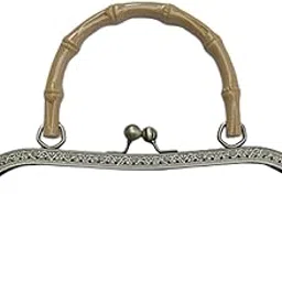 Enakshi Metal Purse Handbag Frame with Handle Kiss Clasp Lock Supplies Wooden Handle-picture-31