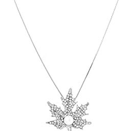 yellow chimes Maple Leaf Latest Trend Crystal Long Chain Pendant Necklace for Womena nd Girls-picture-11