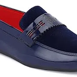 blue horse fashion Patent Leather Loafers for Men-picture-49