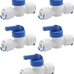 Aameria® 1/4 Inch OD Tube Ball Valve Quick Connect Fitting 1/4-Inch by 1/4-Inch Manual Flush Start RO Water System, Pack of 5pcs-picture-41