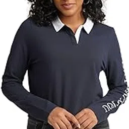 one sky Women Cotton Full Sleeves Polo Crop T-Shirt image 1