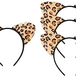 4Pcs Leopard Cat Ears Headband Adorable for Themed Party Holidays Festival Black Hoop-picture-15