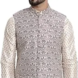 sojanya (Since 1958 Men's Jacquard Silk, Nehru Jacket-picture-17