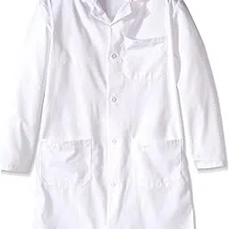 worklon 65% Polyester/35% Combed Cotton Fine Line Twill Men's Staff Length Lab Coat, Button Front, White, 39" Length-picture-20