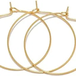 ZILZON® Round Loop Rings Wire Hoop Earrings for DIY Jewelry Making Accessories and Components -Pack of 50 pcs Each Gold & Silver Color-picture-54