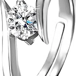 American Diamond Studded Silver Plated Finger Ring Fashion Wear Stylish Jewellery Gift for Girls & Women (PX8R63-7)-image-59