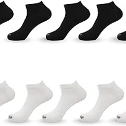 mojaah Fine Sneaker Length Socks for Men Combo Black & White | Cotton Jurab for Man | Gym Socks for Men Workout | Odour-Free Anti-Sweat | Formal & Sports Use | Soft Breathable Fabric image 1