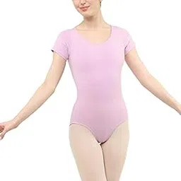 IKAANYA Women's Short Sleeves Cotton Leotard or Bodysuit - Ideal for Ballet, Dance, Gymnastics, Yoga, Performance-picture-21