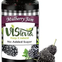 Vistevia Sugar Free Mulberry Jam, Diabetic and Keto Friendly - Sweetened Naturally With Stevia, More Than 60% Mulberry Content - Delicious To Taste, Pack of 1 (400G)-image-16