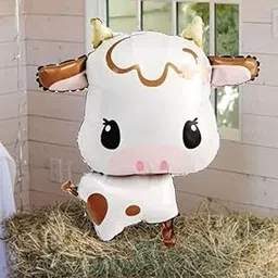 Atpata Funky Matte Boho Cow Calf Foil Balloon for Janmashtami, Pongal, Govardhan Puja, Farmhouse Theme Birthday, Baby Shower, Dairy Events, Cattle Fair, Organic Decor Party Balloon-picture-34