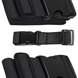 tapahpriyay Heavy Duty Luggage Straps for SUITCASES and TROLLEYS 1.5" X 9FT + 1 ADD A Baggage Belt (1"X20") (TRSANSPORTATION Security) Pack of 3 (Black)-picture-49