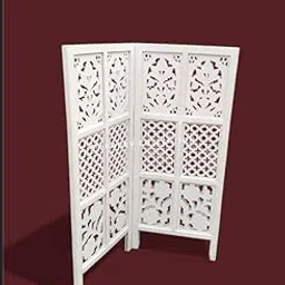 Mahadev Collection Wooden Room Partitions - Room Divider Screen Separator 2 Wall Panels for Living Room/Bedroom/Office/Restaurant/Corner | Color White-picture-32